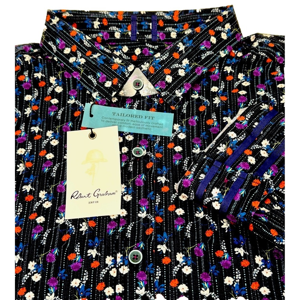 NWT Robert Graham EGGER Floral Modern Americana Tailored Fit Shirt 2XL $178 - Picture 1 of 11